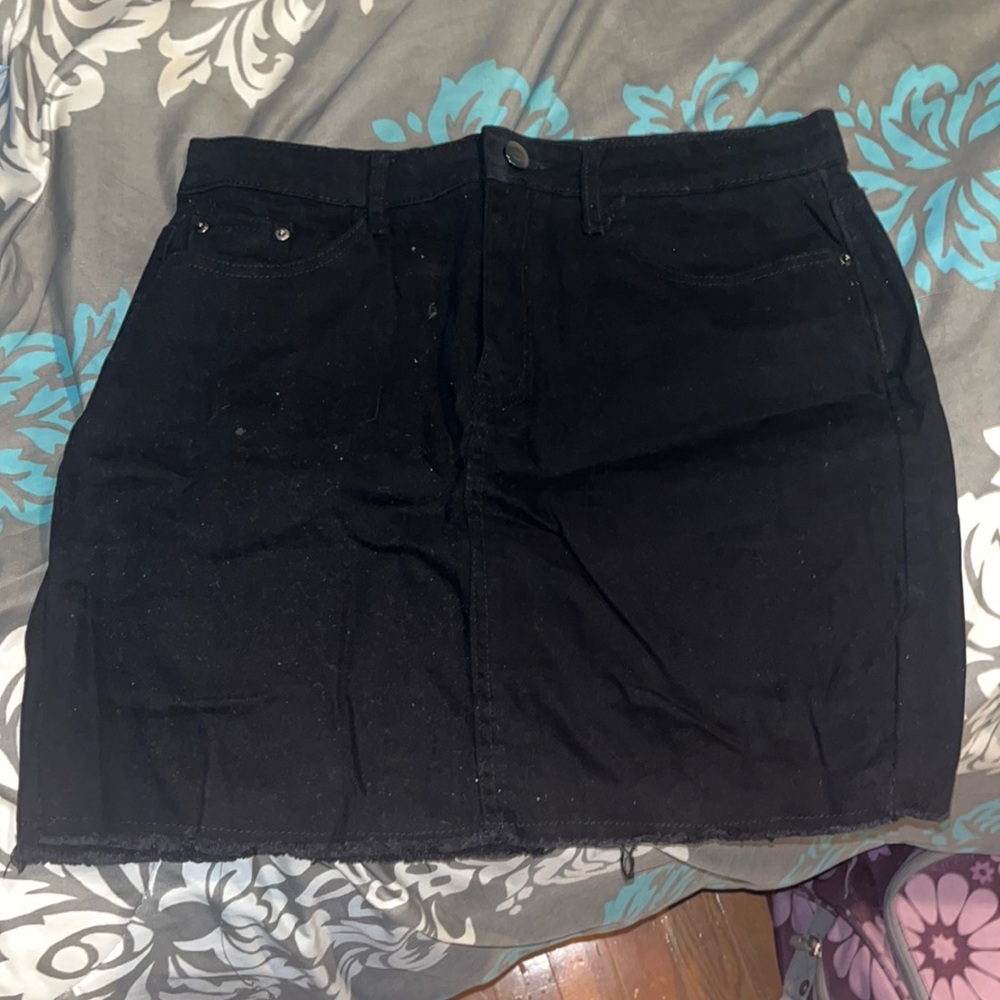 Black Denim Skirt